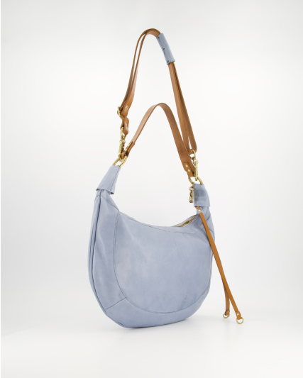 Niebieska torebka typu hobo - PREMIUM